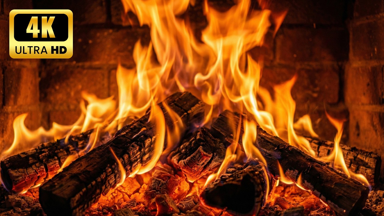 🔥 6 Hours of Cozy 4K Fireplace – Crackling Fire Sounds for Sleep & Relaxation
