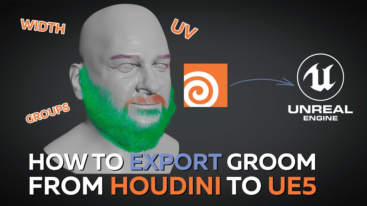 Экспорт волос из Houdini в UE5 / Grooming / 3D