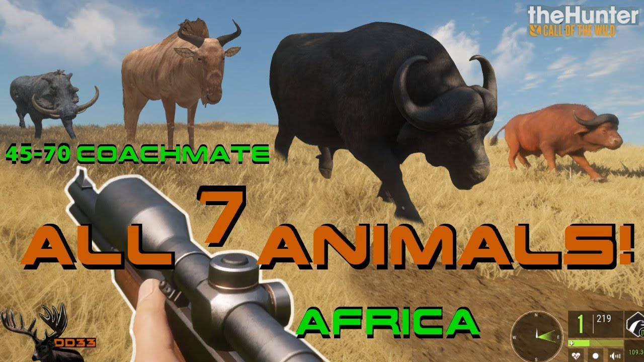Hunting EVERY Animal on AFRICA with the 45-70 COACHMATE!! (Realistic) Call of the WILD 2018