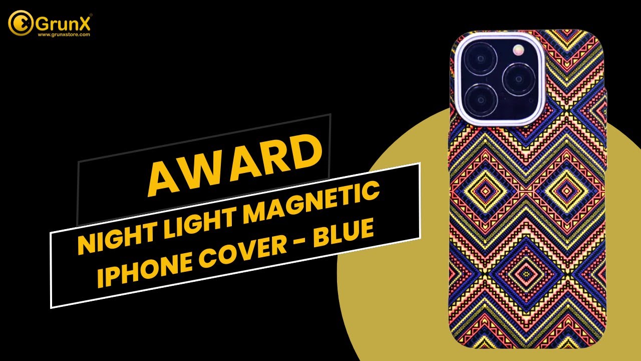 Award - Night Light Magnetic iPhone Cover - Blue | GrunX