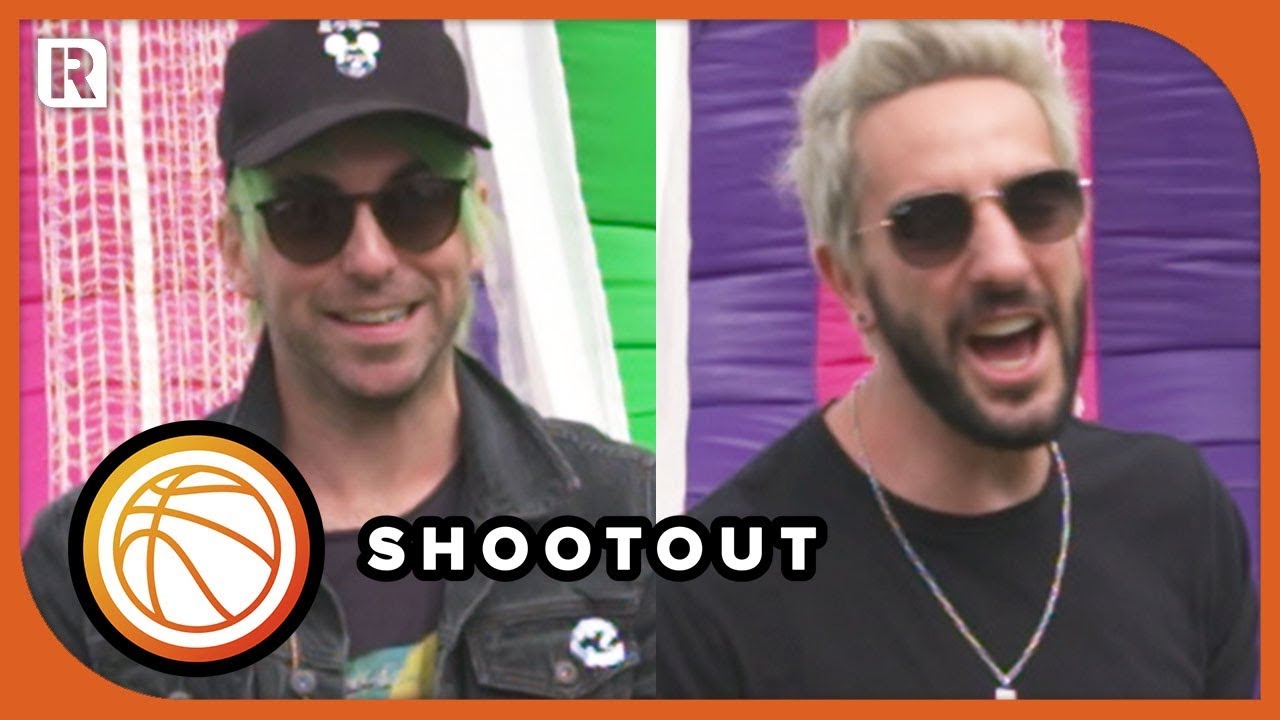 All Time Low's Alex Gaskarth And Jack Barakat Play Basketball - Festival Funfair
