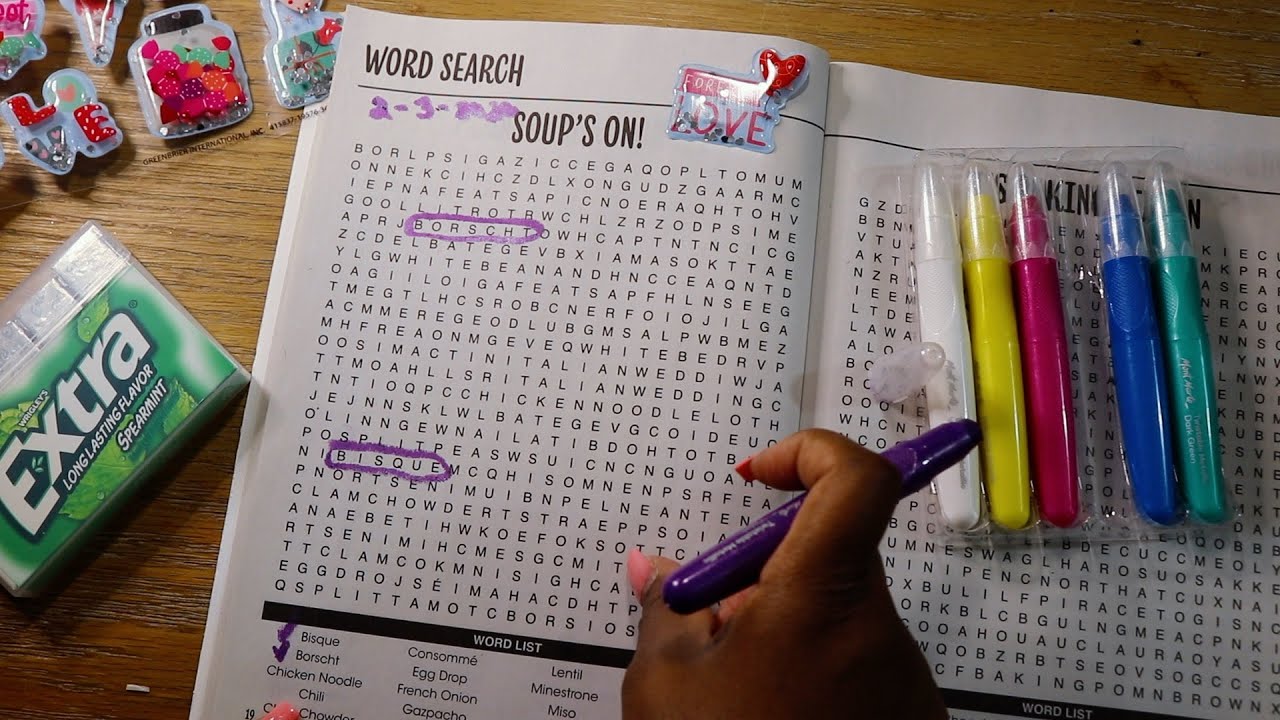 WordSearch Soups On ASMR Chewing Gum