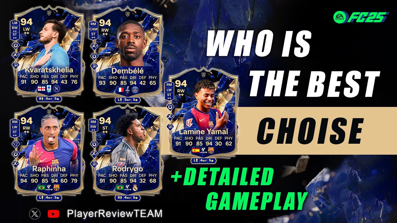 500k EVO TOTY Blueprint  GAMEplay: Yamal 94, Rodrygo 94, Dembele 94, Kvaratskhelia 94 COMPARE