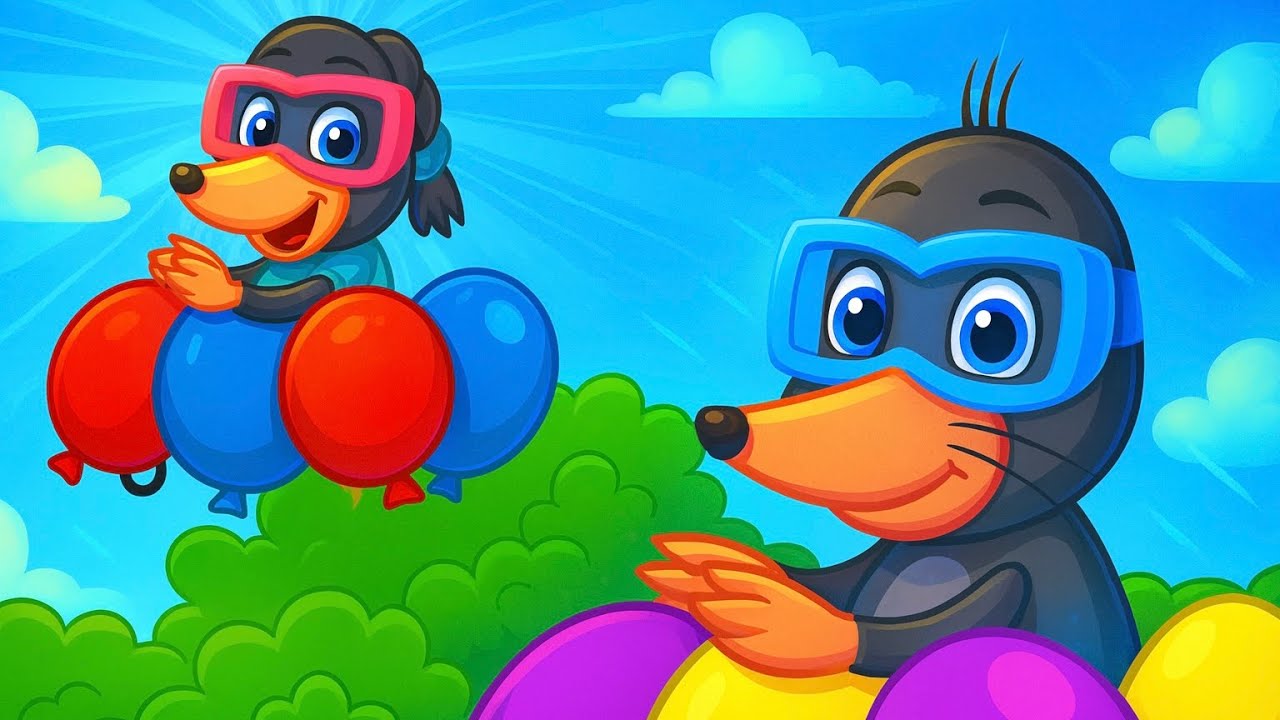 Benny Mole em Português Brasil - ALMOFADA TURBO VOADORA 🔴🔵🟣🟡 Desenho Infantil 4K