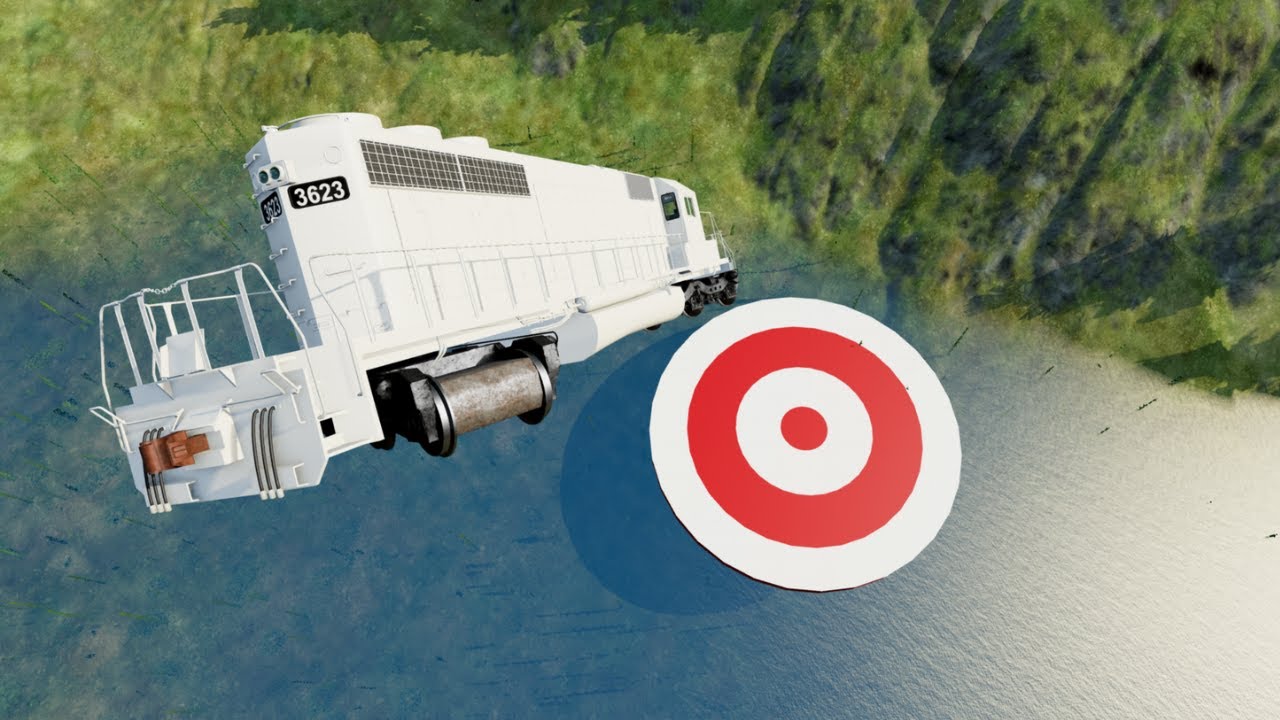 Trains VS Giant Ramp - BeamNG Drive