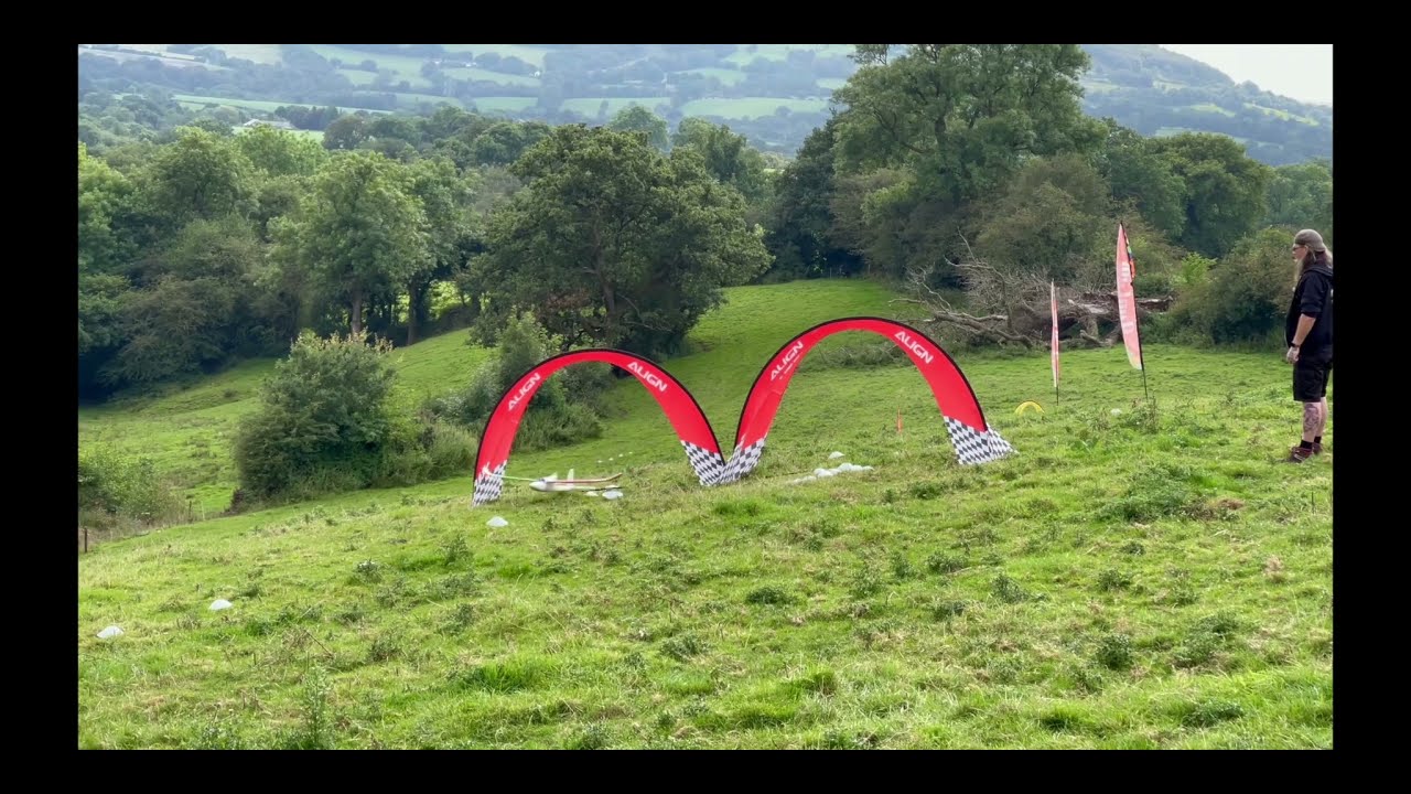 Flying a Bixler 2 RC plane through an FPV gate