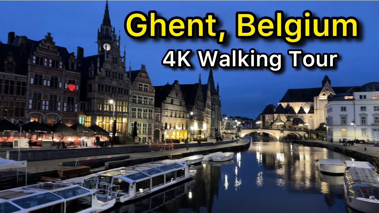 Ghent, Belgium at Sunset 🇧🇪 | Magical Golden Hour POV Walk (4K No Talking)