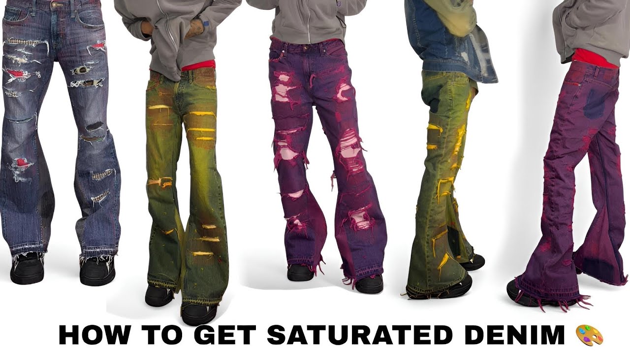 Upcycling TINTED JEANS 🩸& Buying a Vintage sewing machine (Free Custom Giveaway📦)