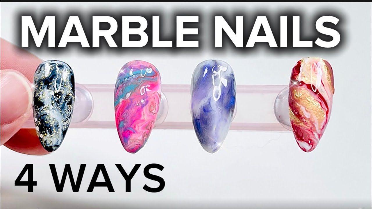 4 Easy Marble Nail Designs | Step-by-Step Tutorial