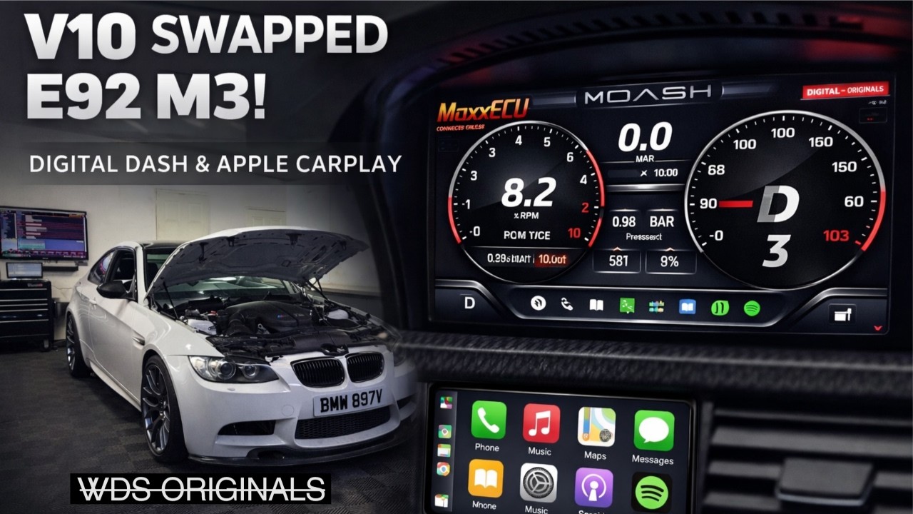 В E92 M3 с двигателем V10 установлены цифровая приборная панель и Apple CarPlay!!
