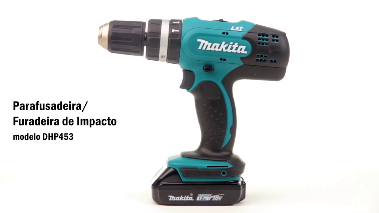 Parafusadeira / Furadeira de Impacto a Bateria modelo DHP453 da Makita