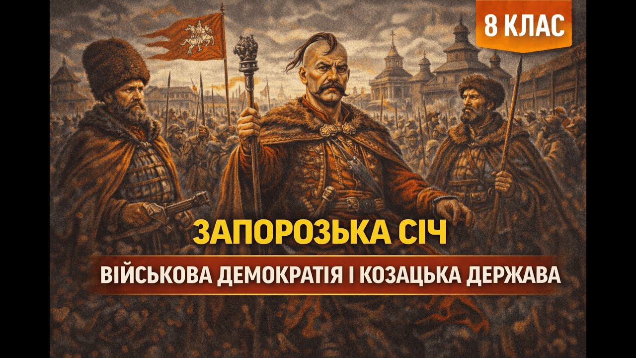 Запорозька Січ: військова демократія і козацька держава | 8 клас