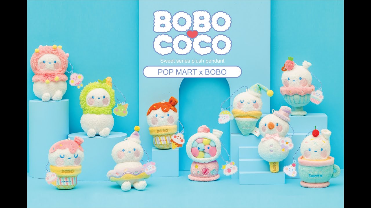POP MART X BOBO & COCO Sweet Plush Pendants Blind Box Toys / 泡泡玛特BOBO&COCO甜品手握盲盒毛绒玩具