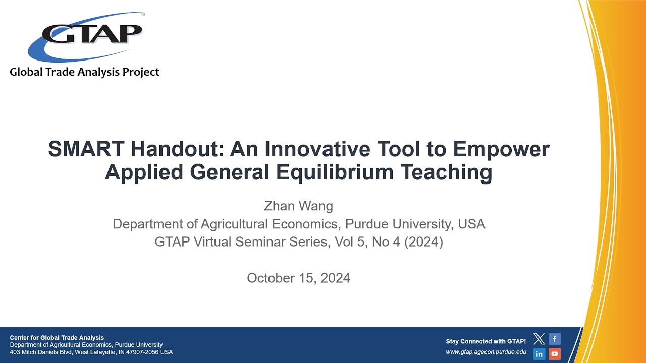 SMART Handout: An Innovative Tool to Empower Applied General Equilibrium Teaching