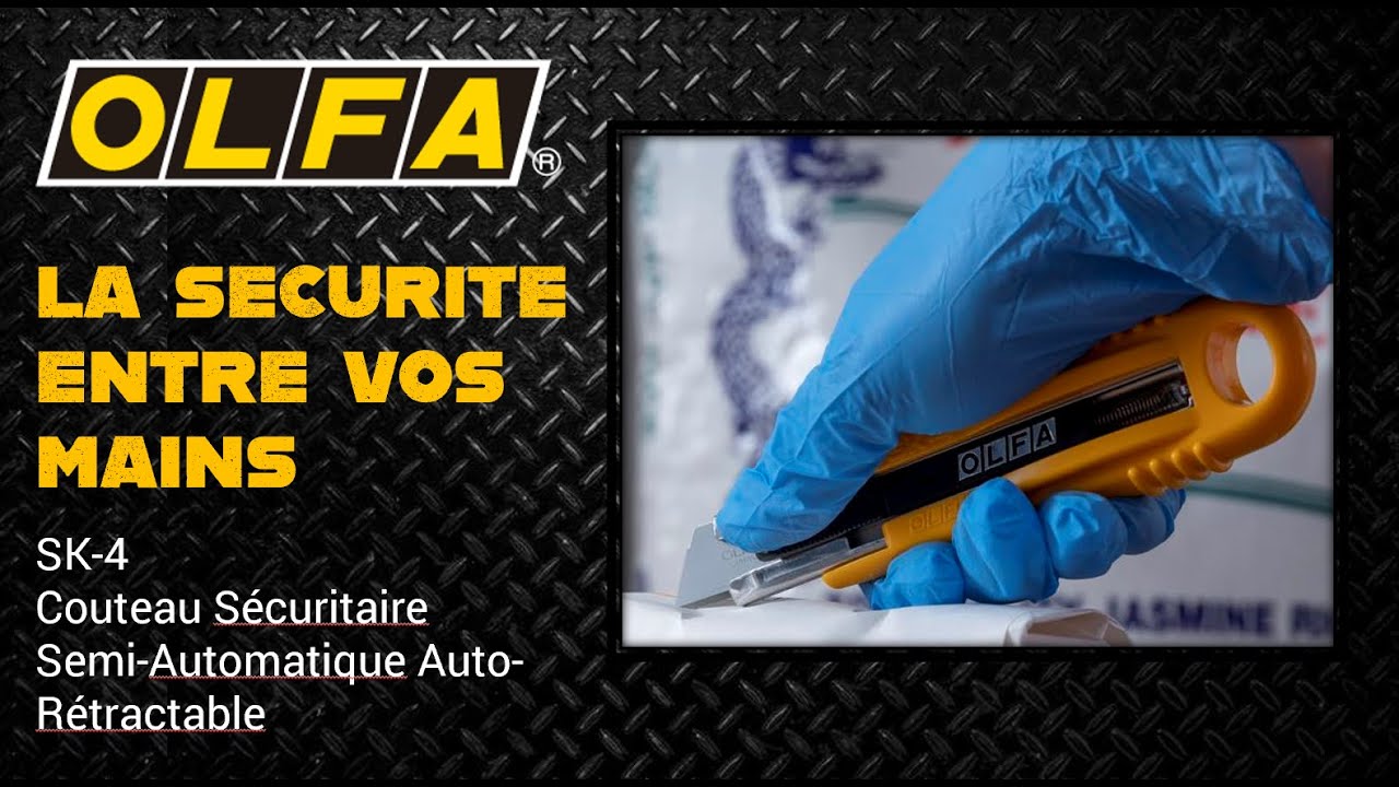 OLFA SK-4 Semi-Automatic Self-Retracting Safety Knife Product Highlights (FRENCH VERSION)