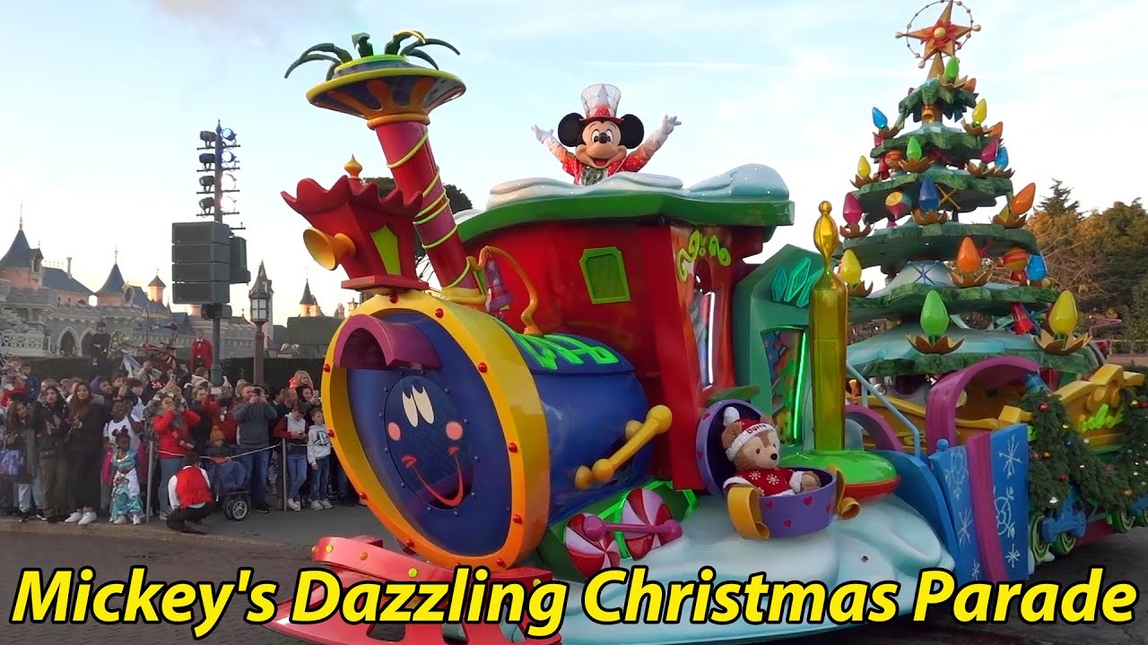Mickey's Dazzling Christmas Parade at Disneyland Paris 2022, Including Disney Princess Stage (Dusk)