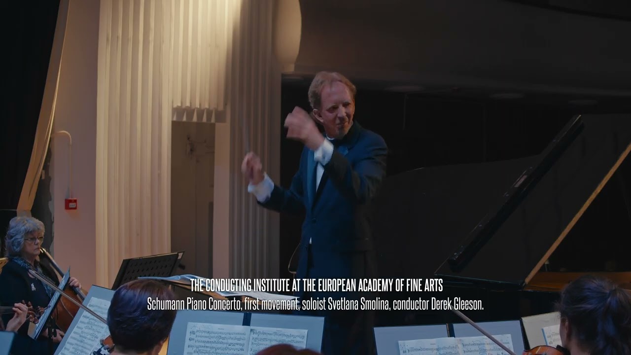 Svetlana Smolina and Derek Gleeson   Schumann piano concerto first movement,  Conducting cam only