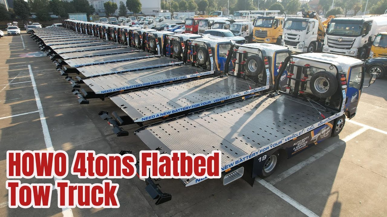 HOWO 4 Ton Flatbed Tow Truck Vehicle Recovery Truck