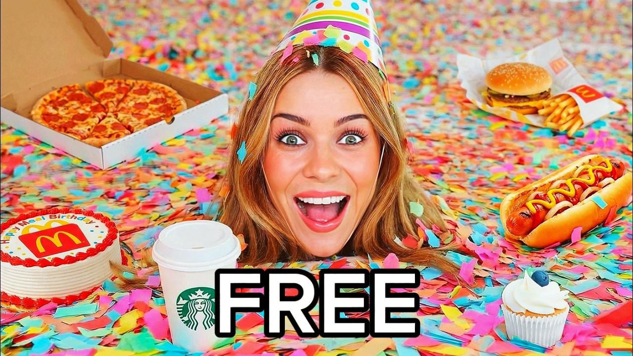 I ate ONLY Free Birthday Food for 24 Hours!