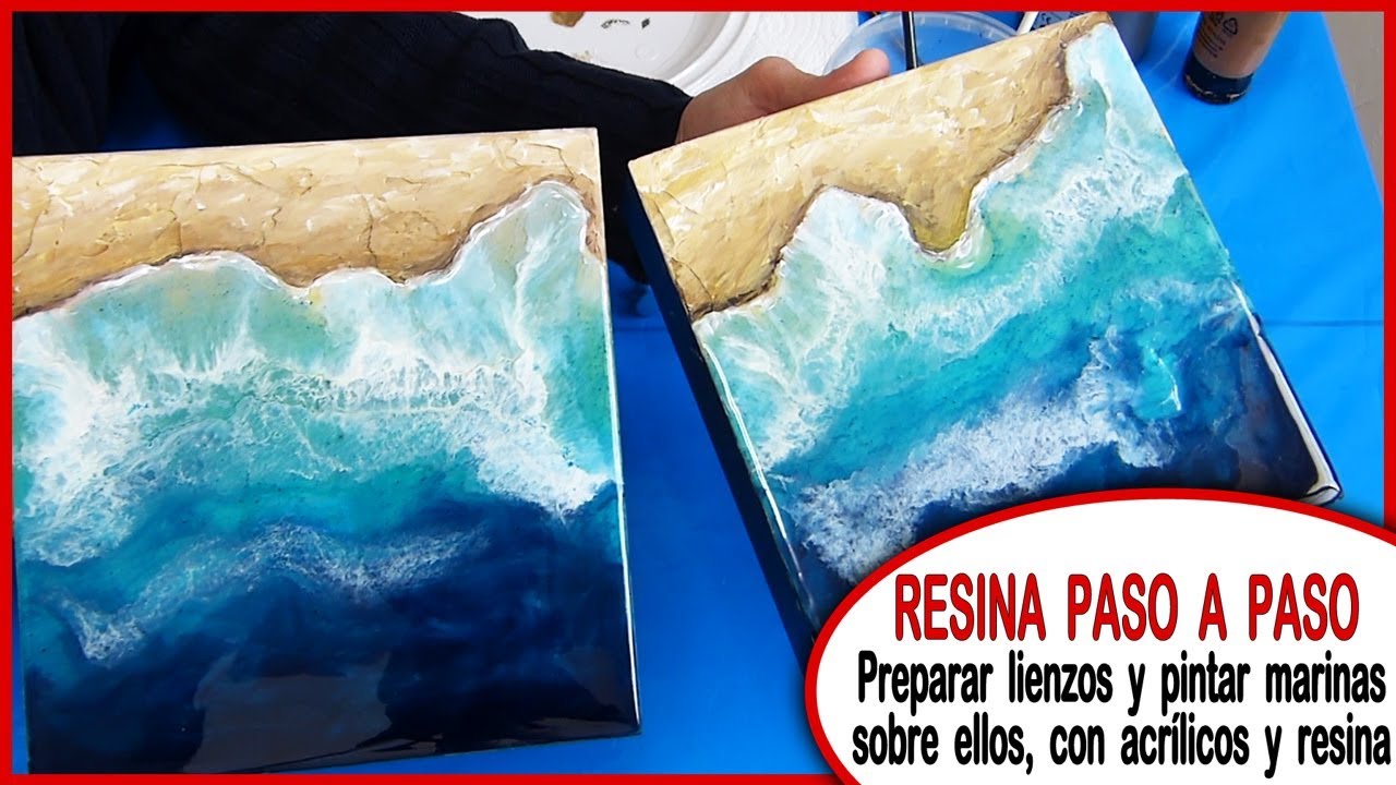 Pintar MARINAS 🌊 con resina RESIN PRO / Tutorial paso a paso en ESPAÑOL 😉