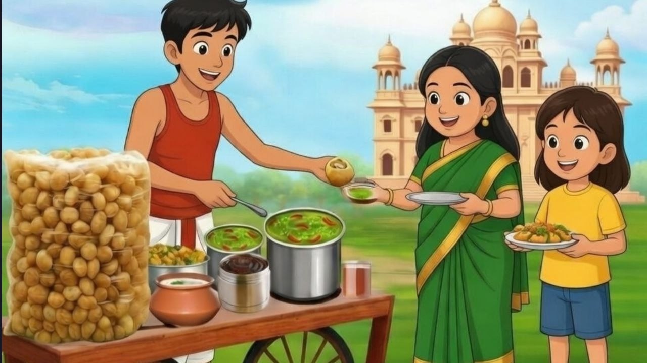 🌶️🔥 तीखी पानीपूरी चाट वाला 🥙😋| 🌶️ Tikhi Panipuri Chaat Wala🥙😋| village cartoon moral story in hindi