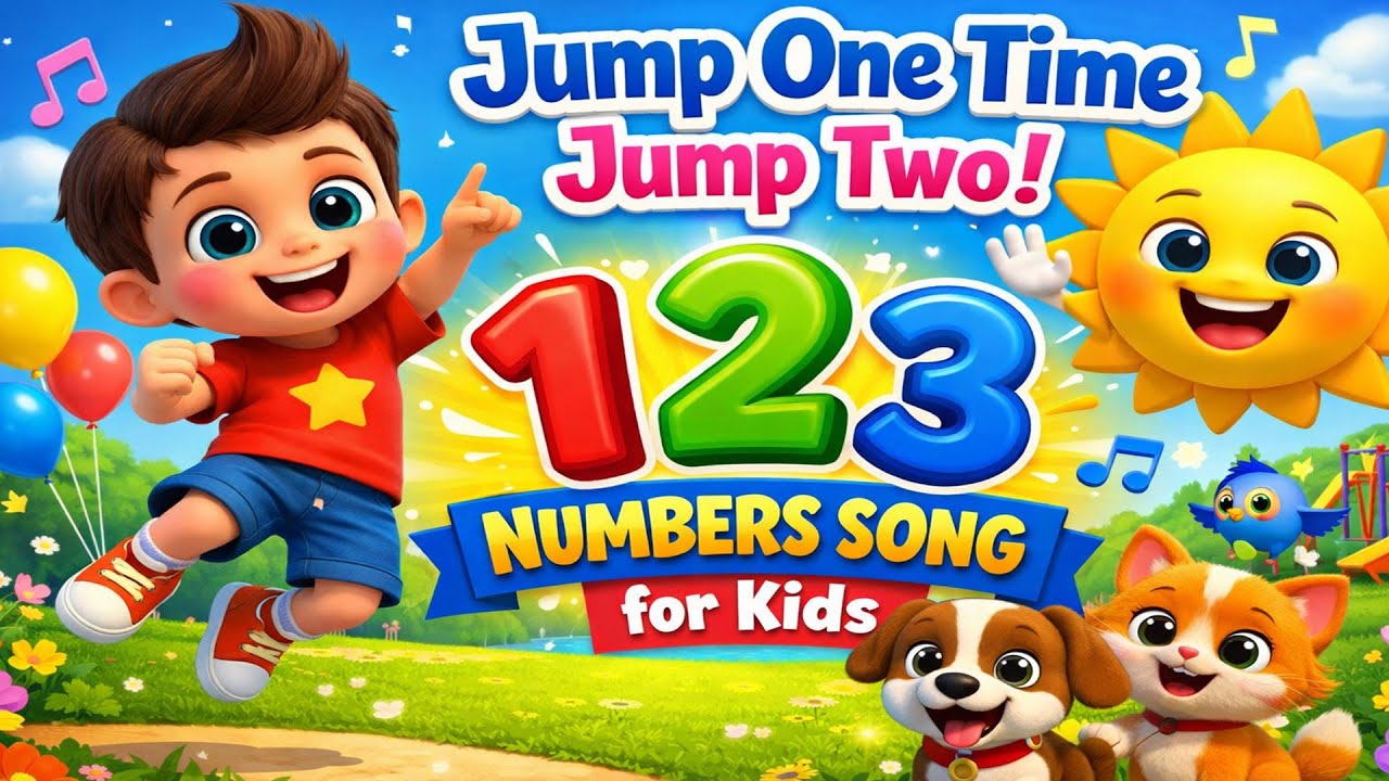 Jump One Time Jump Two | Numbers Song for Kids | 3D Cartoon Nursery Rhymes in English