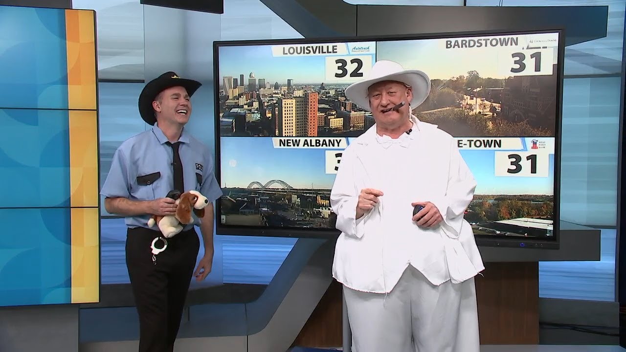 Mike and Jude dress as Boss Hog and Sheriff Rosco P. Coltrane from the Dukes of Hazzard