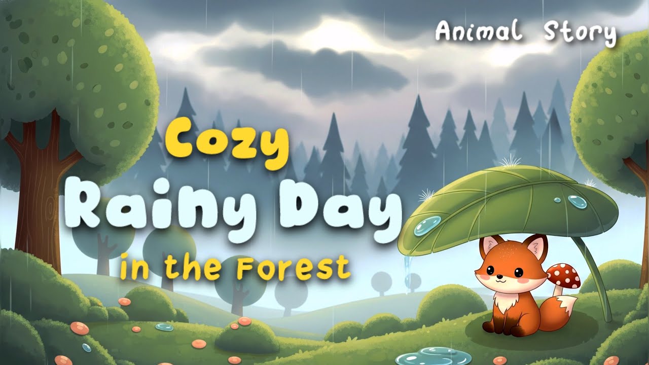 Cozy Rainy Day in the Forest 🌧️ | Relaxing Bedtime Story for Kids with Rain Sounds and Calming Music