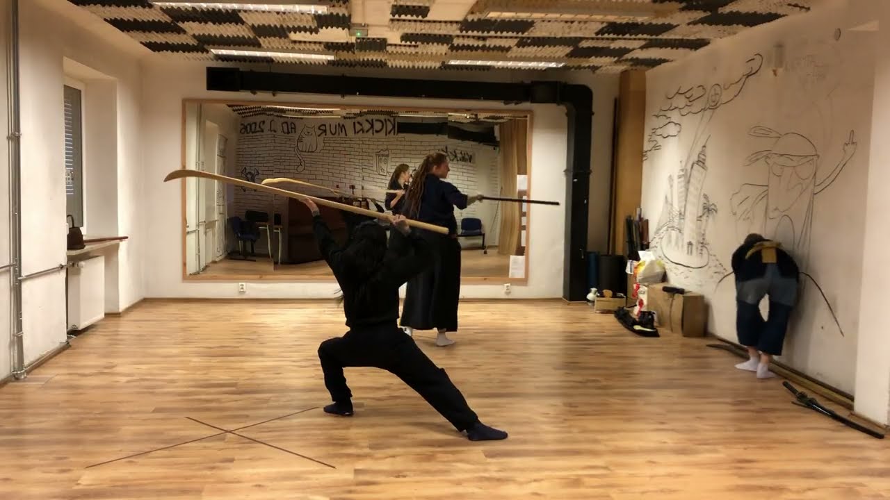 尾川道場　今日の稽古　薙刀　長刀　Naginata   形　数本　