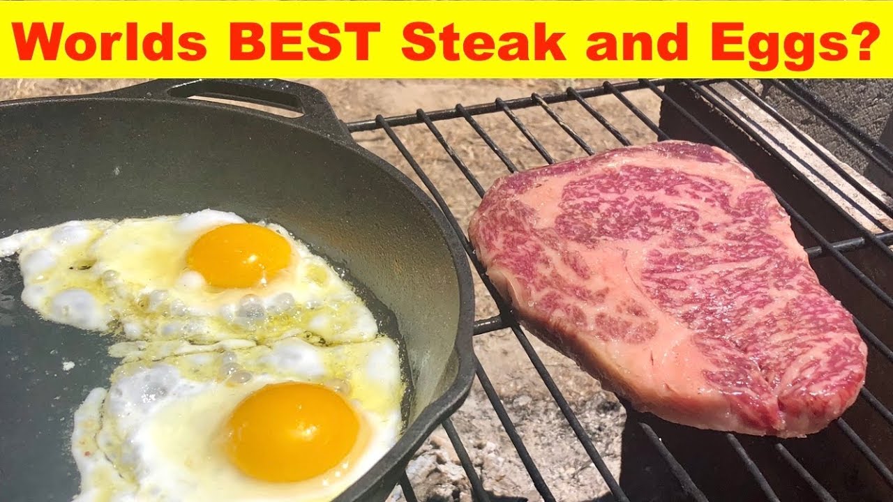 Japanese Wagyu Steak and American Ostrich Eggs