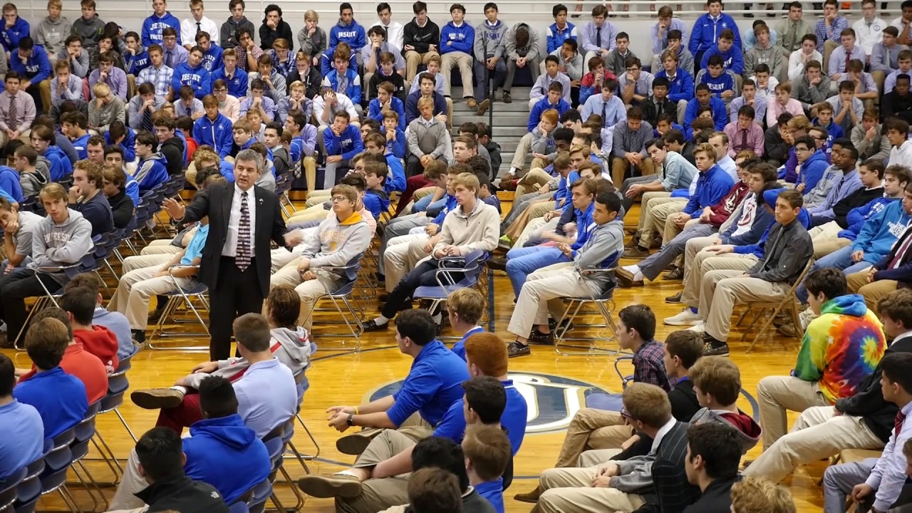 Jesuit High School of Tampa's Mike Petters '77 speaking on Veterans Day - 11-11-16