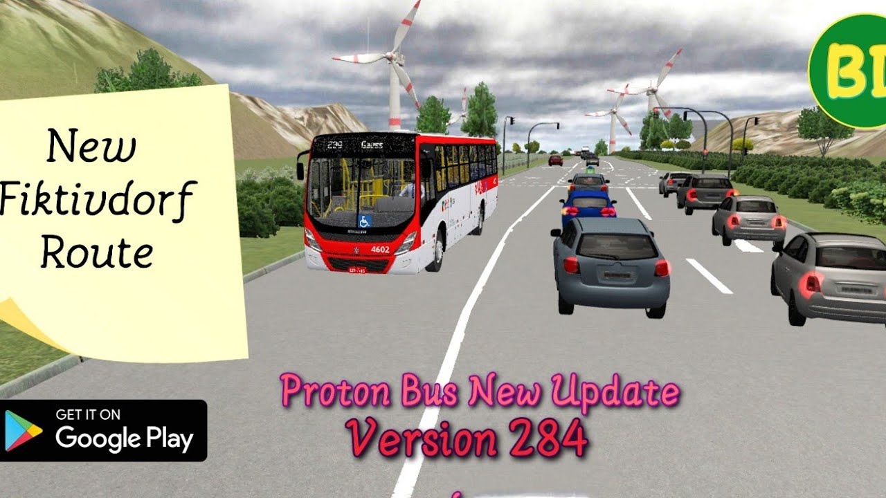 Proton Bus Simulator #3 New Update Route Fiktivdorf,Heavy Traffic and Rainy Gameplay.