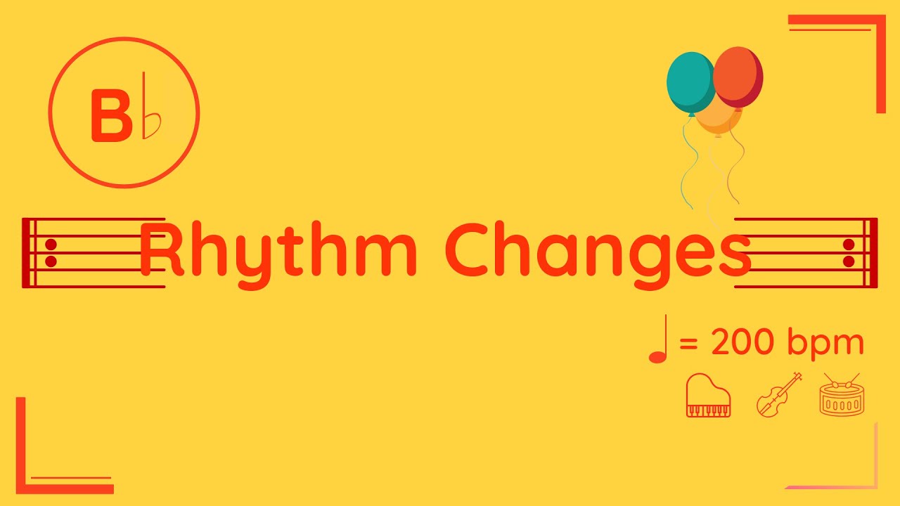 Bb Rhythm Changes | 200 bpm | Jazz Swing | Play-Along Backing Track