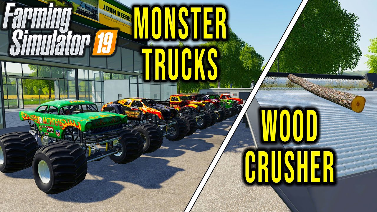 MONSTER TRUCK PACK - WOOD CRUSHER - Farming Simulator 19 Mods #61 | Radex