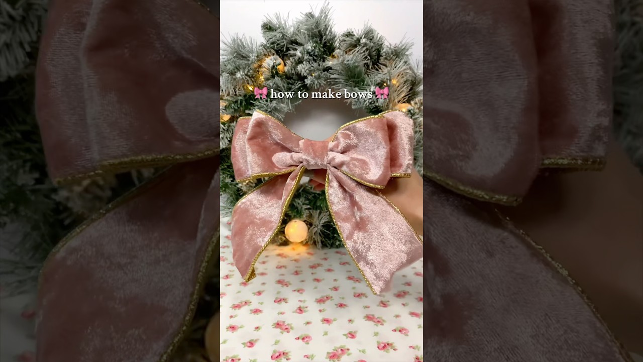 how to make bows with wire ribbon 🎀 #holidayonshorts #diy