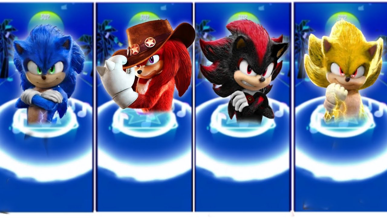 Sonic 🔴 Knuckles 🔴 Shadow 🔴 Super Sonic - Tiles hop