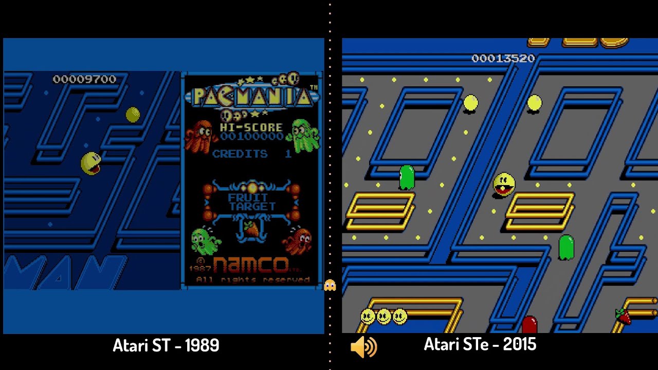 Pac-Mania Atari ST (1989) VS Atari STe (2015)