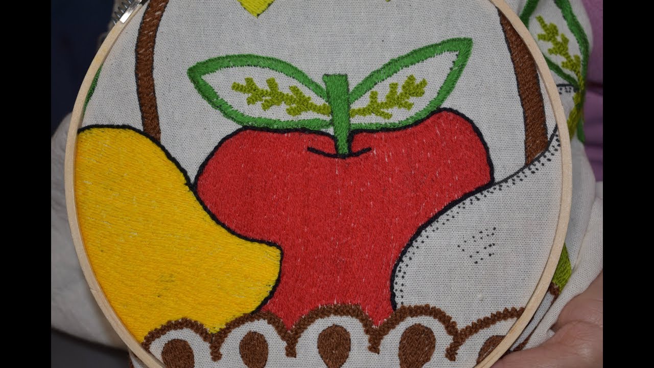 Bordado para  Manzana y hojas para principiantes! Bordados! Puntadas!