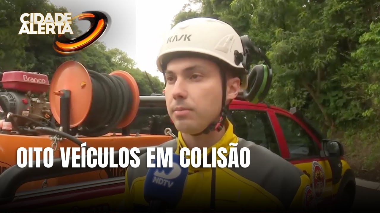 Acidente grave na BR-282 envolve oito ve&iacute;culos e deixa um morto
