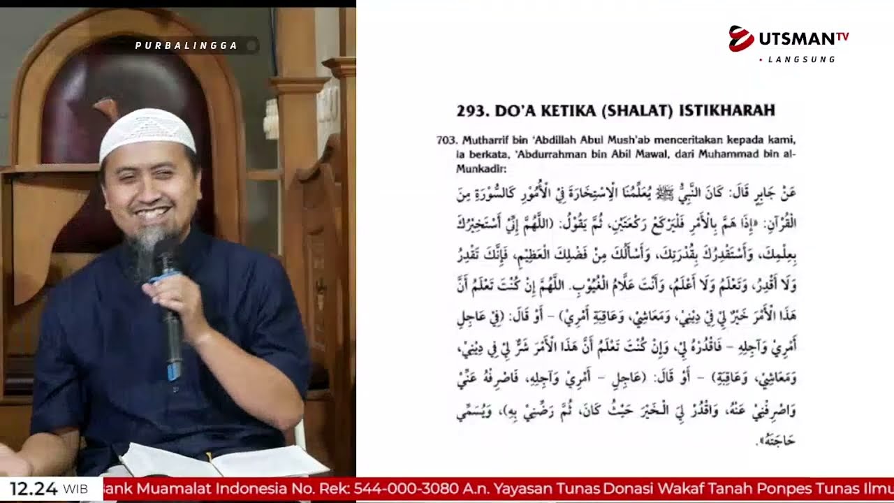 LIVE Do'a Ketika ( Shalat ) Istikharah | Hadits No.703 - Ustadz Abdullah Zaen, Lc. M.A.