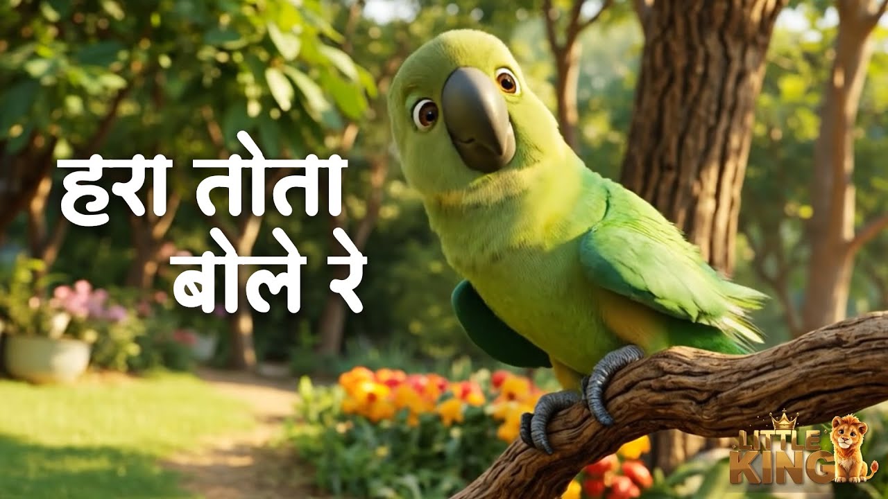 हरा तोता बोले रे | Hara Tota Bole Re | Hindi Kids Song | Fun Educational Rhyme on Green Parrot