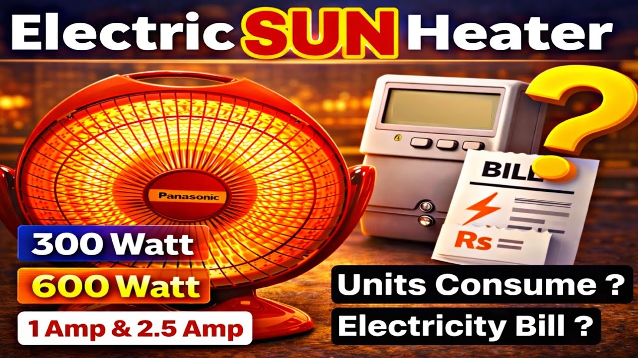 Electric Sun Heater Explained | Watts, Units And Electricity Consumption Complete Guide