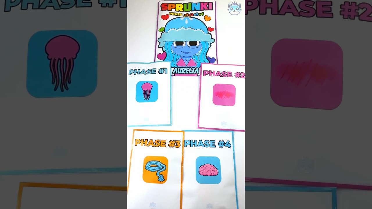 🌈SPRUNKI Aurelia PKR show | ASMR Phase 1vs2vs3vs4 squishy #blindbag #papercraft #sprunki #squishy