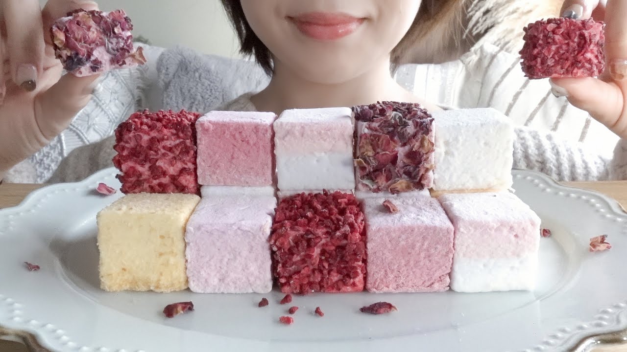 【咀嚼音】しゅわしゅわとろける宝石みたいなギモーヴを食べる【ASMR/EATINGSOUNDS】