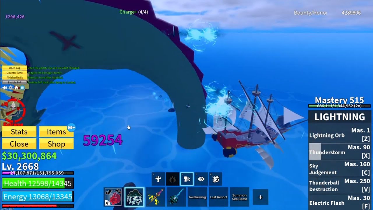 Rumble rework (Lightning fruit) is absolutely BROKEN against sea beasts