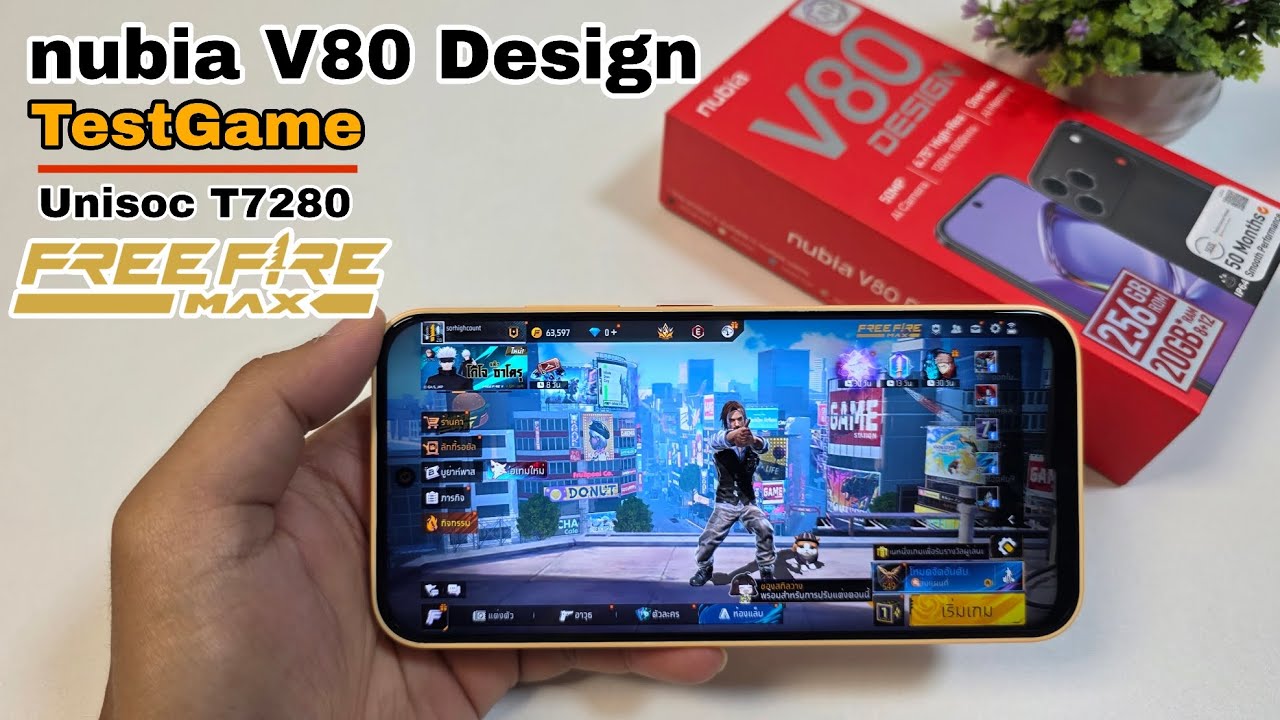 nubia V80 Design TestGame Freefire Max 