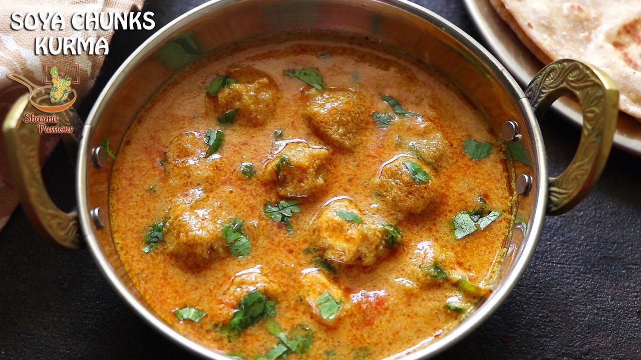 Soya chunks kurma recipe | Meal maker kurma recipe