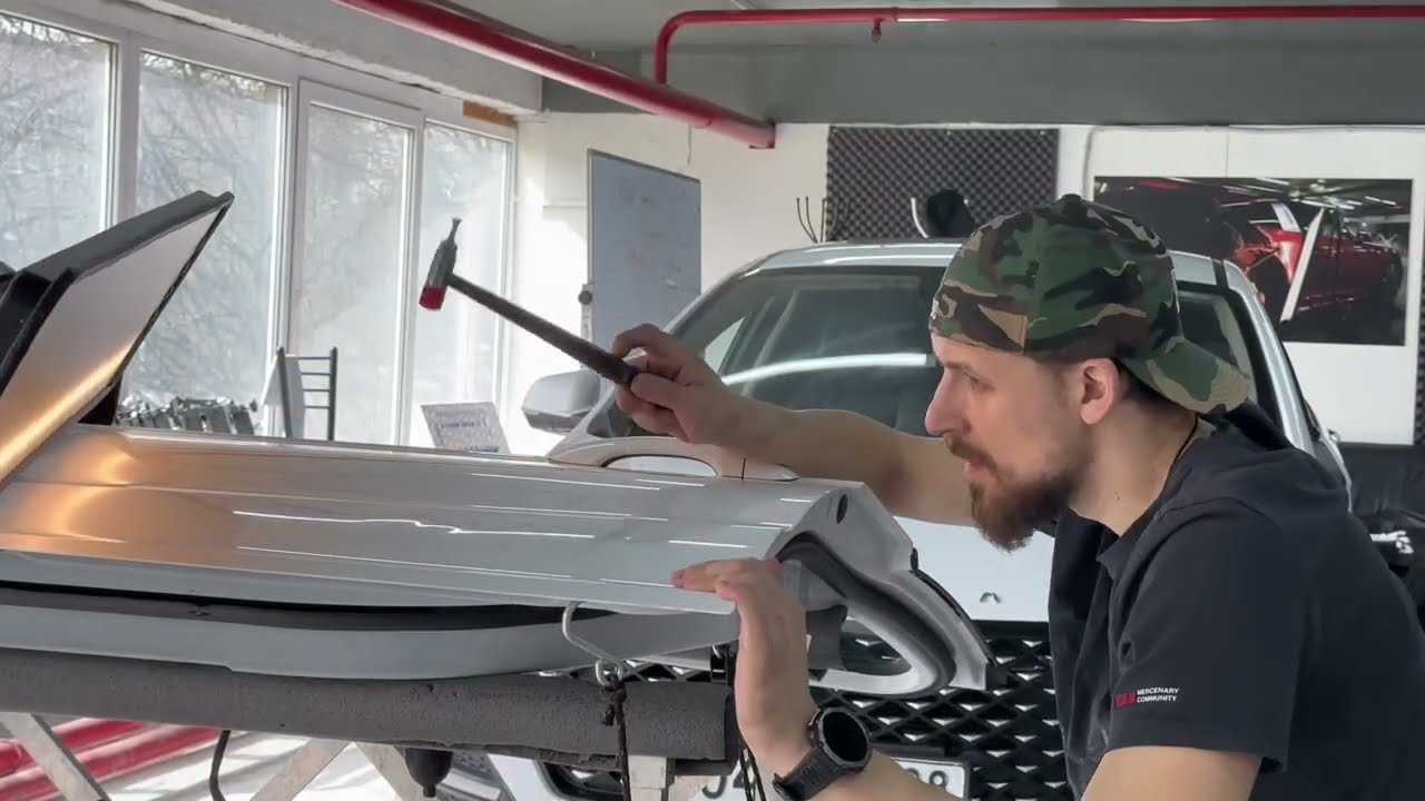 Обучение PDR: ремонт и удаление вмятины на двери Omoda