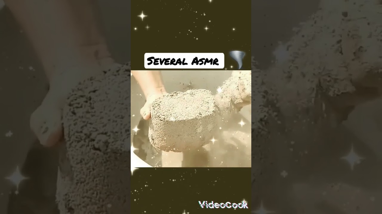 Asmr pouring of crumbled cement into water. super relaxing, dusty. 😍🌪💯🥰