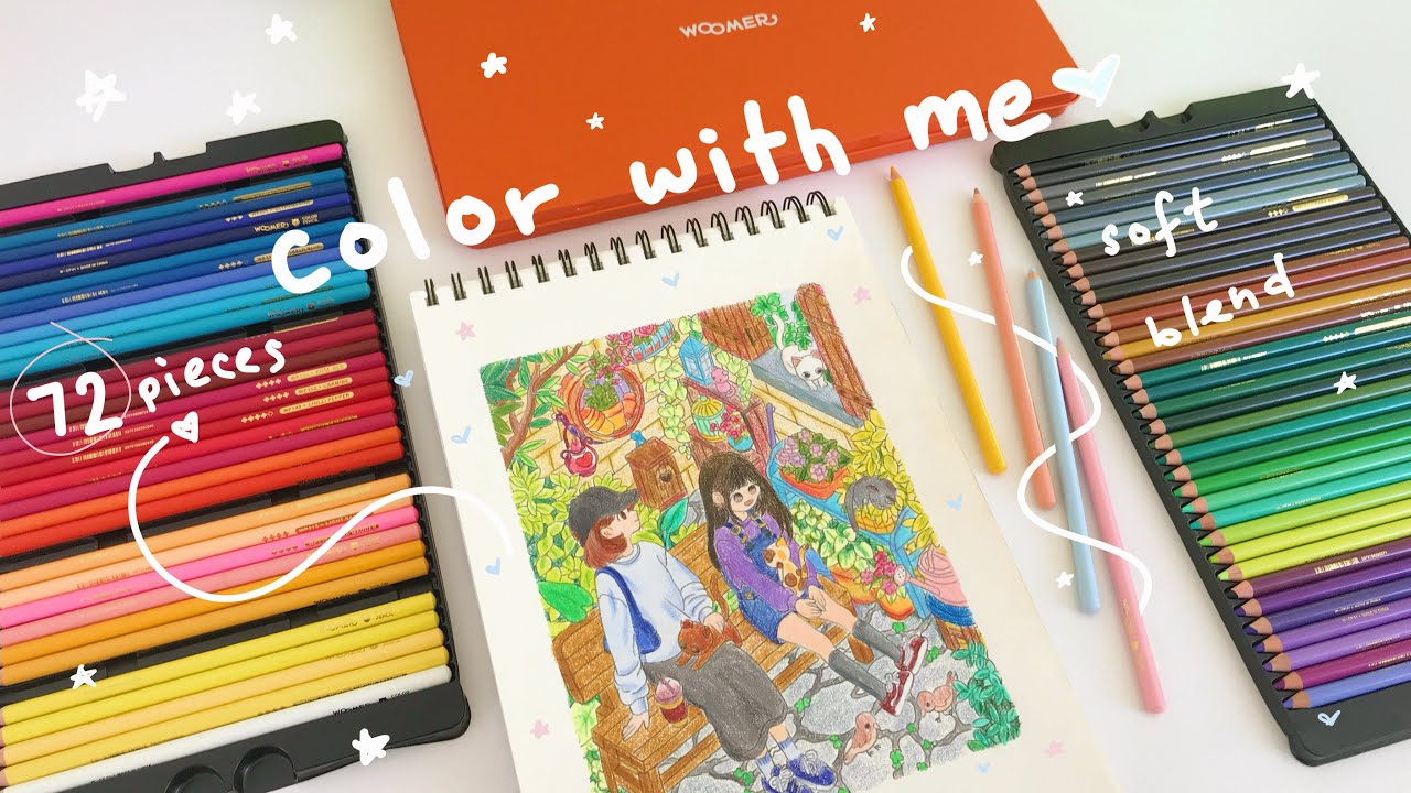 🎐color with me ˖𓍢ִ🌿˚ | ft. woomer 72 colored pencils | chill art vlog ⋆. 𐙚 ˚